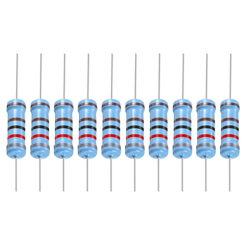 YOKIVE 30Stk Metall Folie Widerstände 8.2K Ohm Widerstand mit 2W 1% Toleranz Leitung Gut für DIY Elektronische Projekte (5 Farbe Bänder 15.5+/-1mm) von YOKIVE