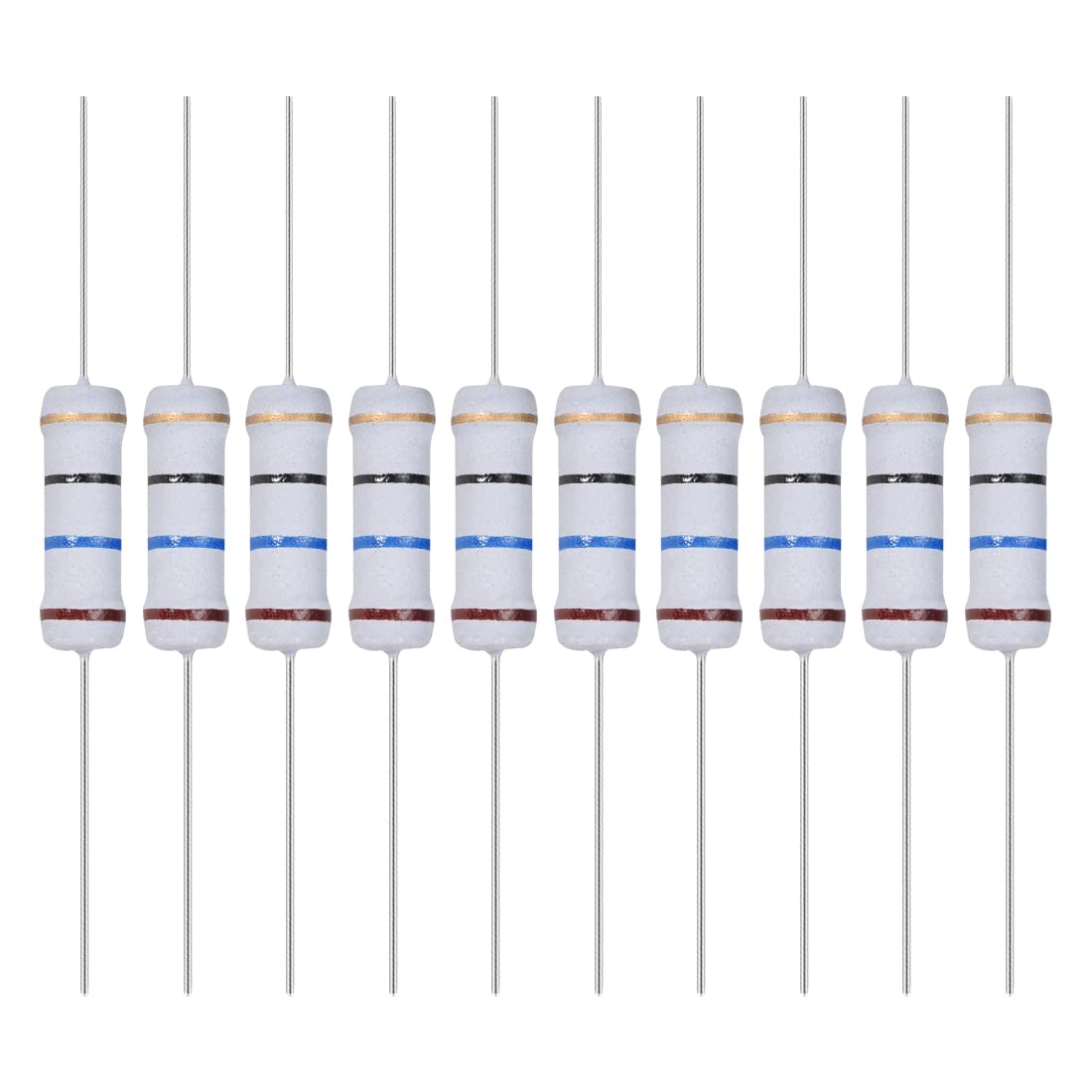 YOKIVE 30Stk Metall Oxidschicht Widerstände Achse Leitung Widerstand Halten Normalen Schaltungsbetrieb Groß für Elektrischer Strom Ausstattung (Grau 2W 16 Ohm) von YOKIVE