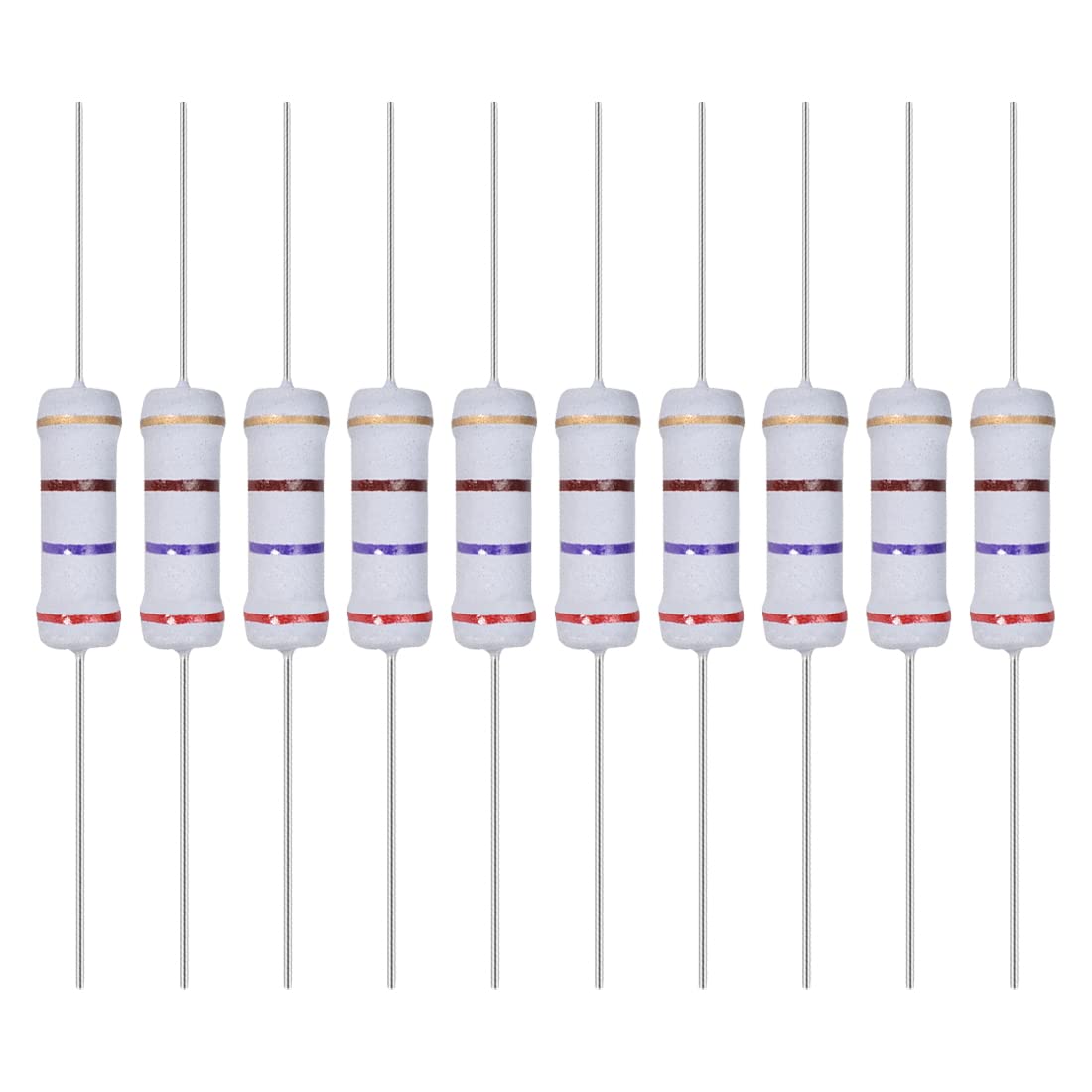 YOKIVE 30Stk Metall Oxidschicht Widerstände Achse Leitung Widerstand Halten Normalen Schaltungsbetrieb Groß für Elektrischer Strom Ausstattung (Grau 2W 270 Ohm) von YOKIVE