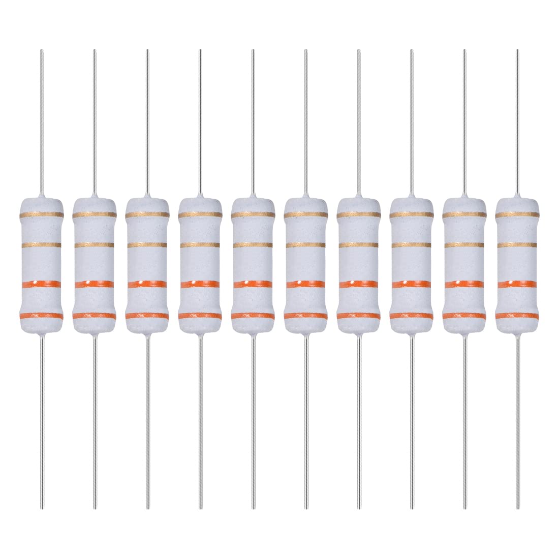 YOKIVE 30Stk Metall Oxidschicht Widerstände Achse Leitung Widerstand Halten Normalen Schaltungsbetrieb Groß für Elektrischer Strom Ausstattung (Grau 2W 3.3 Ohm) von YOKIVE