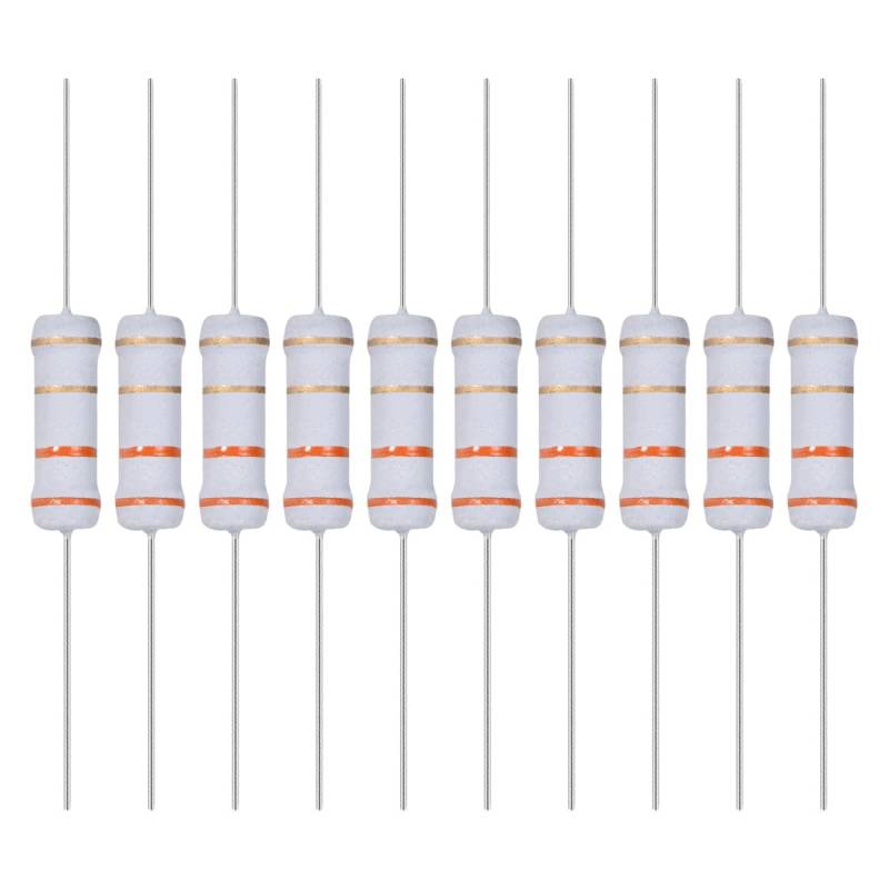 YOKIVE 30Stk Metall Oxidschicht Widerstände Achse Leitung Widerstand Halten Normalen Schaltungsbetrieb Groß für Elektrischer Strom Ausstattung (Grau 2W 3.3 Ohm) von YOKIVE