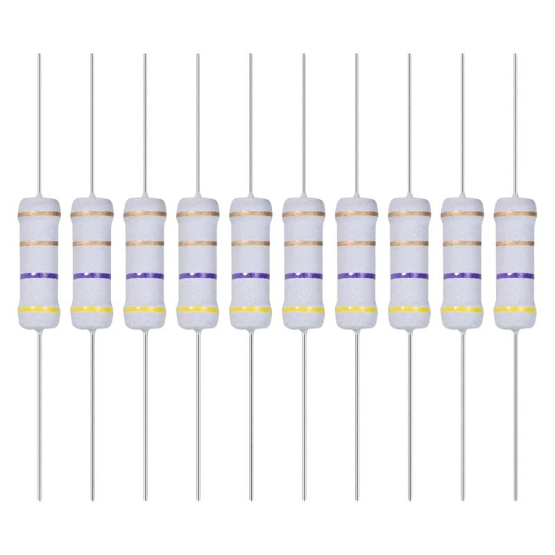 YOKIVE 30Stk Metall Oxidschicht Widerstände Achse Leitung Widerstand Halten Normalen Schaltungsbetrieb Groß für Elektrischer Strom Ausstattung (Grau 2W 4.7 Ohm) von YOKIVE