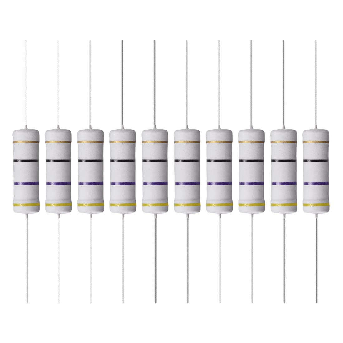 YOKIVE 30Stk Metall Oxidschicht Widerstände Achse Leitung Widerstand Halten Normalen Schaltungsbetrieb Groß für Elektrischer Strom Ausstattung (Grau 5W 47 Ohm) von YOKIVE