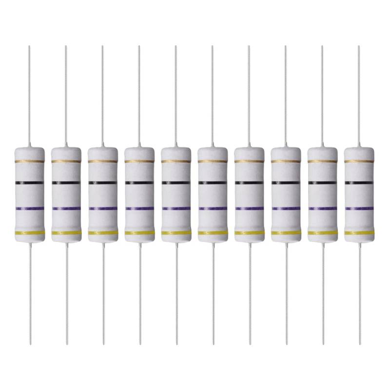 YOKIVE 30Stk Metall Oxidschicht Widerstände Achse Leitung Widerstand Halten Normalen Schaltungsbetrieb Groß für Elektrischer Strom Ausstattung (Grau 5W 47 Ohm) von YOKIVE