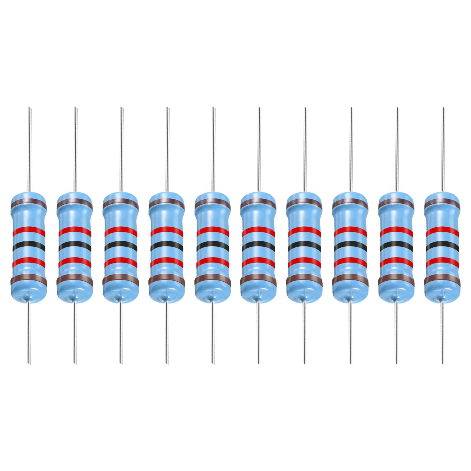 YOKIVE 30Stk Metall Schichtwiderstand 12K Ohm Widerstand mit 2W 1% Toleranz Gut für Basteln Elektronisch Projekte (5 Farbe Bänder 15.5+/-1mm) von YOKIVE