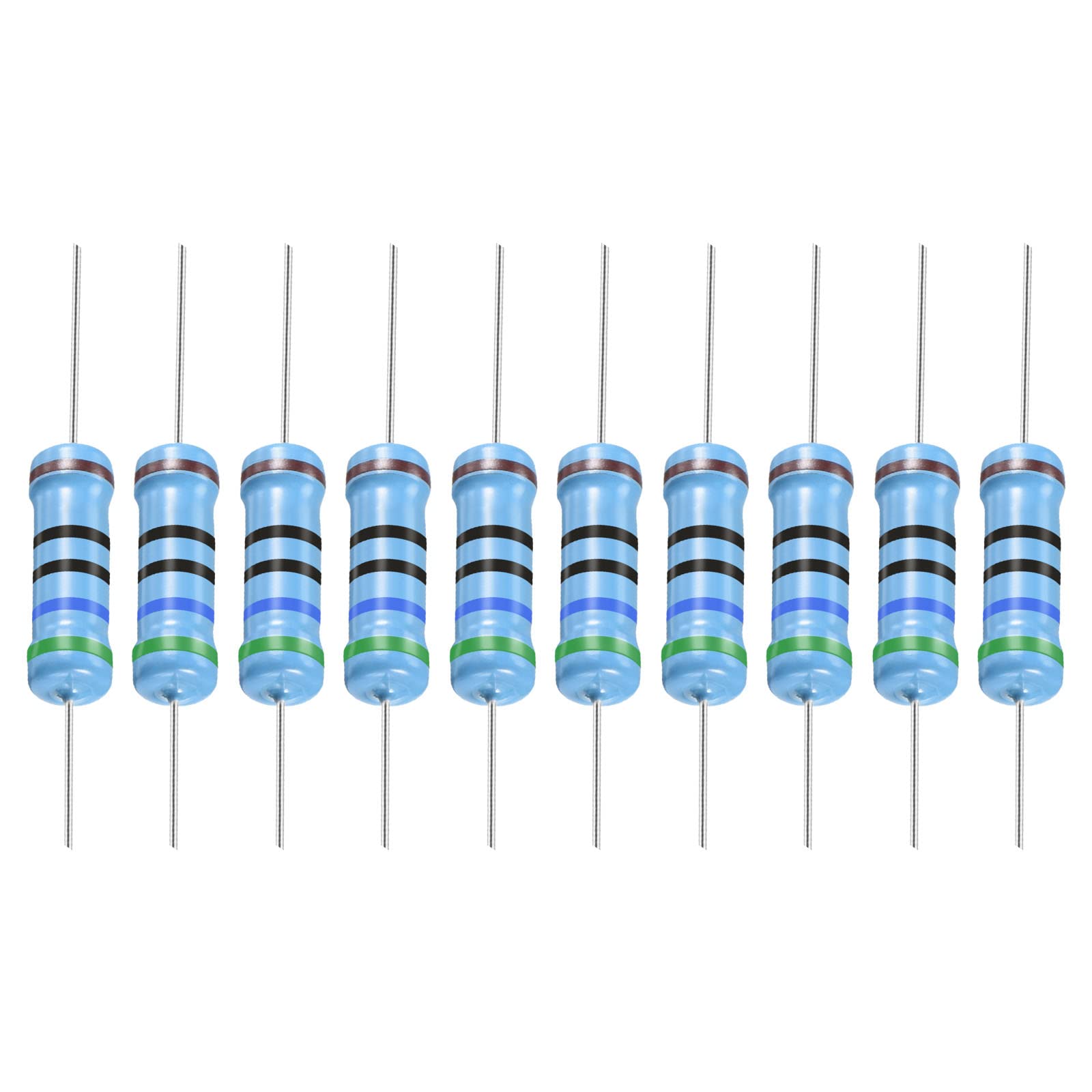 YOKIVE 30Stk Metall Schichtwiderstand 560 Ohm Widerstand mit 2W 1% Toleranz Gut für Basteln Elektronisch Projekte (5 Farbe Bänder 15.5+/-1mm) von YOKIVE