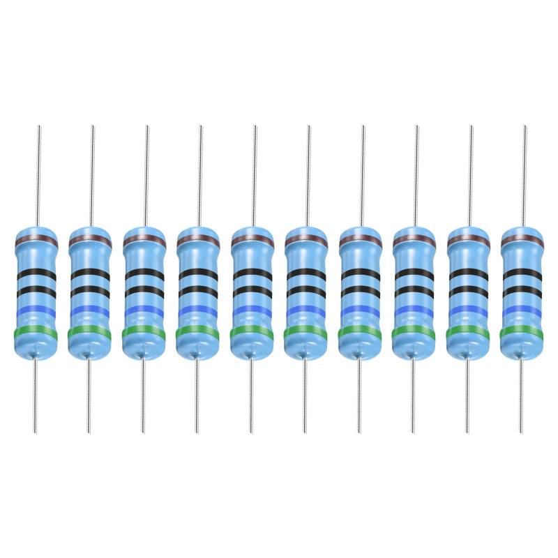 YOKIVE 30Stk Metall Schichtwiderstand 560 Ohm Widerstand mit 2W 1% Toleranz Gut für Basteln Elektronisch Projekte (5 Farbe Bänder 15.5+/-1mm) von YOKIVE