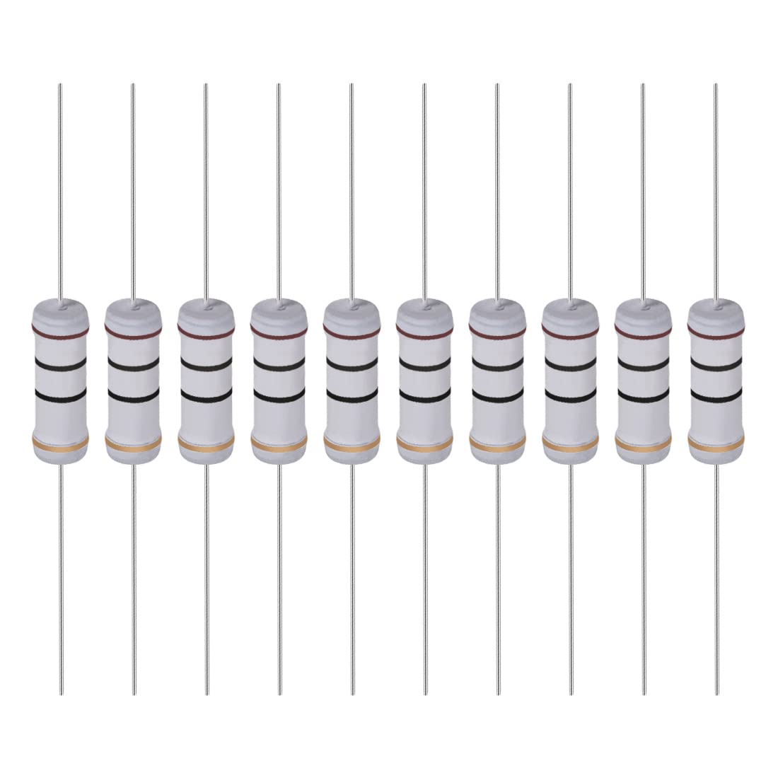 YOKIVE 40Stk Metall Oxid Folie Widerstände Achse Leitung Widerstand Halte Normal Schaltung Betrieb Ideal für Elektrische Energie Geräte (Grau 3W 10 Ohm) von YOKIVE