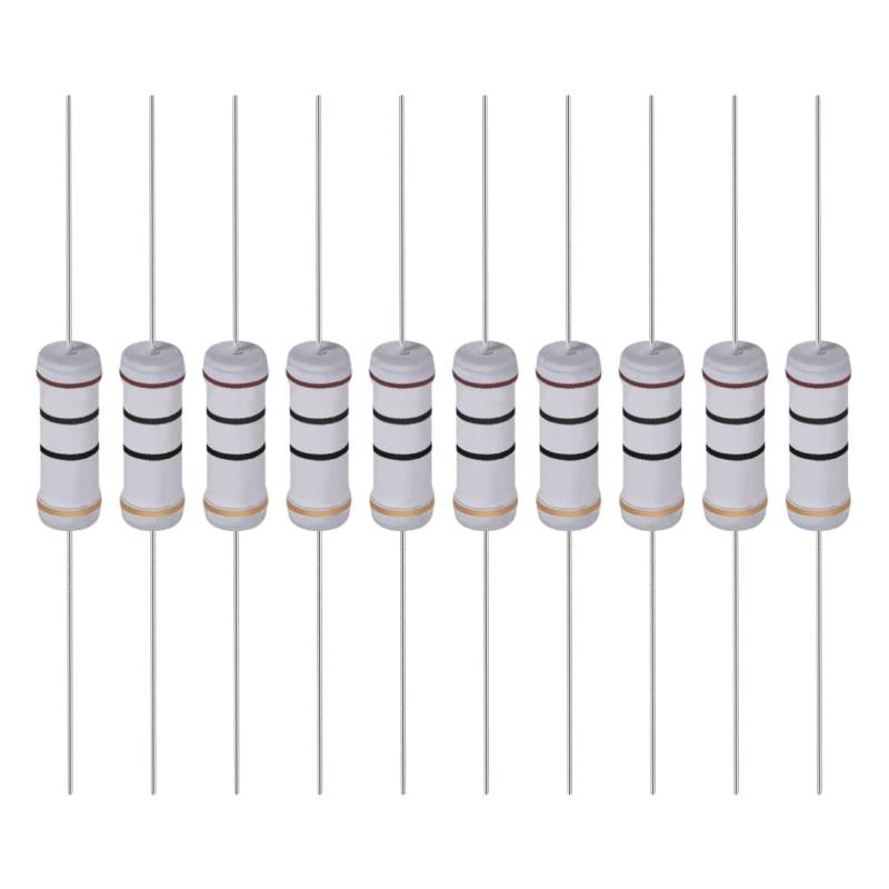 YOKIVE 40Stk Metall Oxid Folie Widerstände Achse Leitung Widerstand Halte Normal Schaltung Betrieb Ideal für Elektrische Energie Geräte (Grau 3W 10 Ohm) von YOKIVE