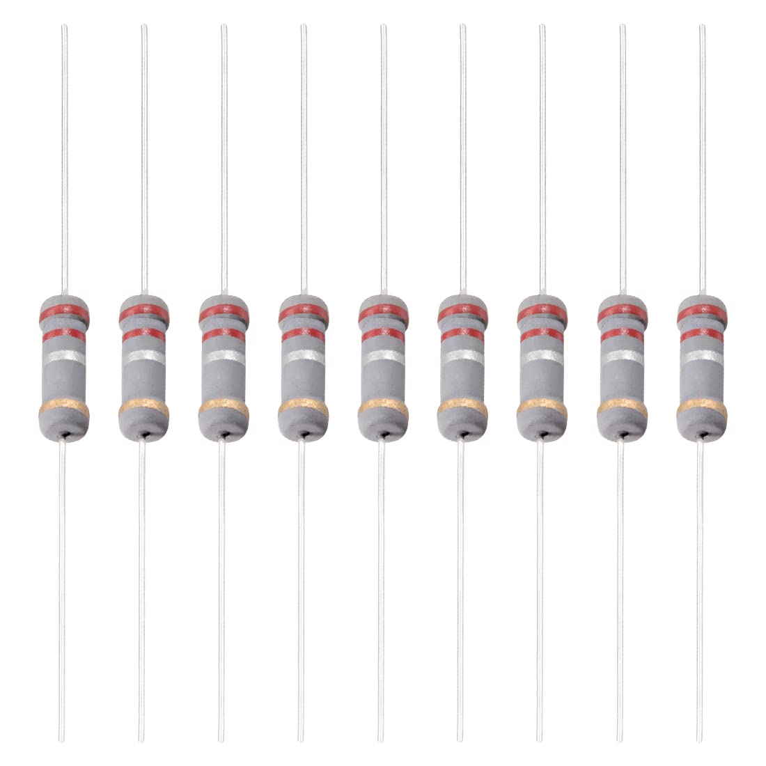 YOKIVE 50Stk Kohlenstoff Schichtwiderstand 2W 0.22 Ohm 5% Toleranzen Widerstand Gut für Basteln Elektronisch Projekte (4 Farbe Band 0.58x0.19") von YOKIVE