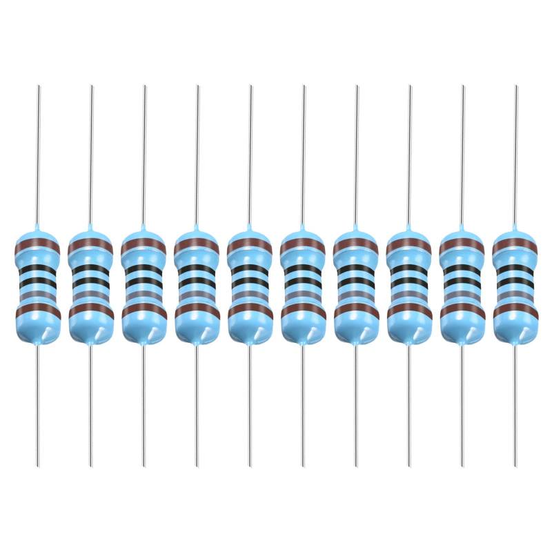 YOKIVE 50Stk Metall Folie Widerstände 180 Ohm Widerstand mit 1/2W 1% Toleranz Leitung Gut für DIY Elektronische Projekte (5 Farbe Bänder 8.5mm±1mm) von YOKIVE