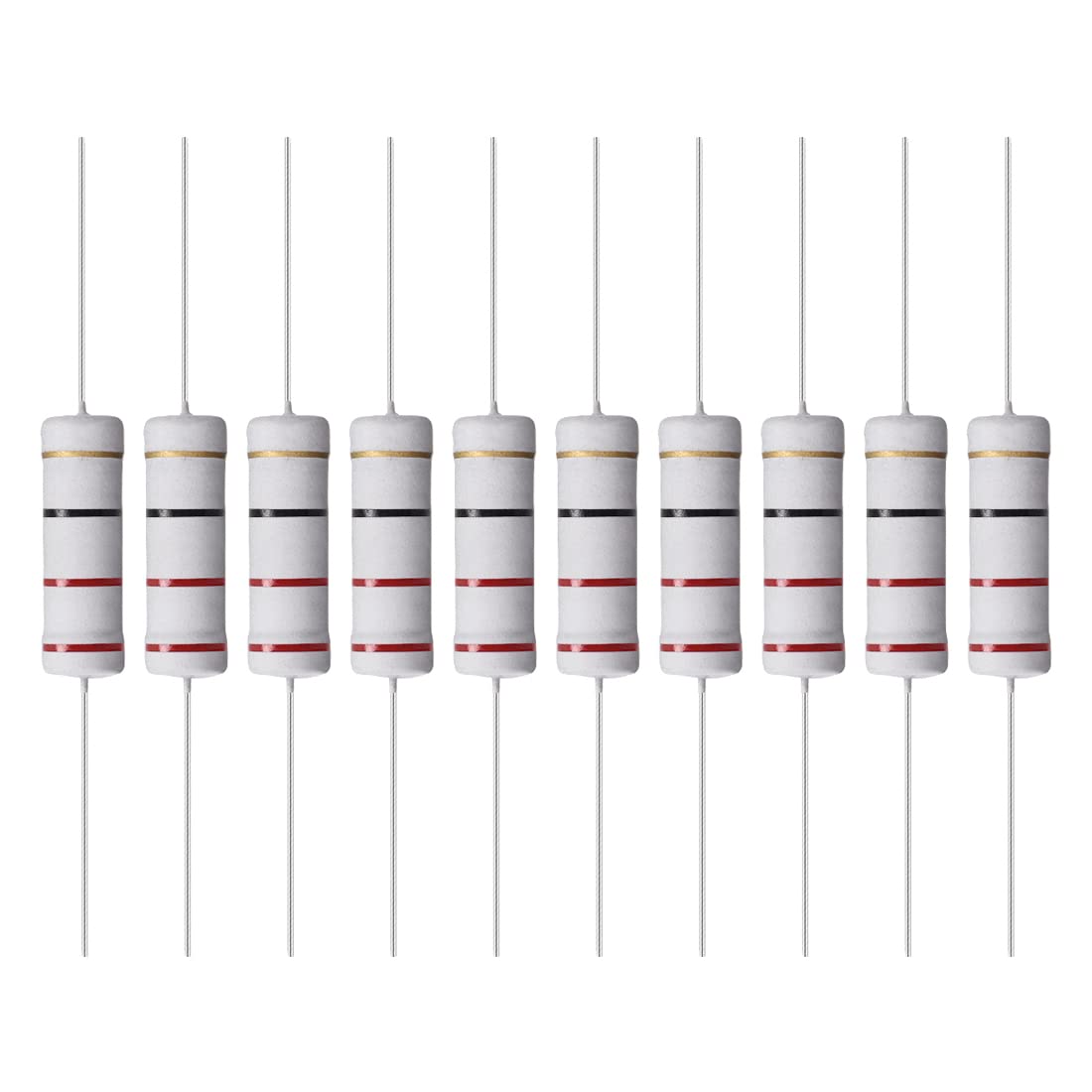 YOKIVE 50Stk Metall Oxidschicht Widerstände Achse Leitung Widerstand Halten Normalen Schaltungsbetrieb Groß für Elektrischer Strom Ausstattung (Grau 5W 22 Ohm) von YOKIVE