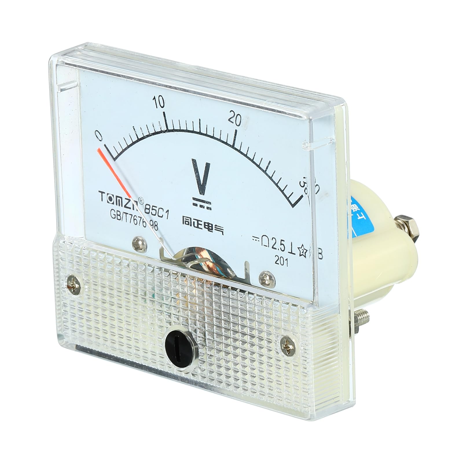 YOKIVE Analog Paneel Voltmeter 85C1 DC 0-30V Volt Meter Spurweite Ideal für Schaltkreistest Messgeräte (Weiß Rechteck) von YOKIVE