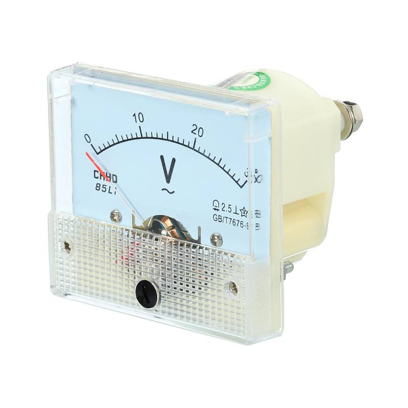 YOKIVE Analog Paneel Voltmeter 85L1 AC0-30V Volt Meter Spurweite Ideal für Schaltkreistest Messgeräte (Weiß Rechteck) von YOKIVE