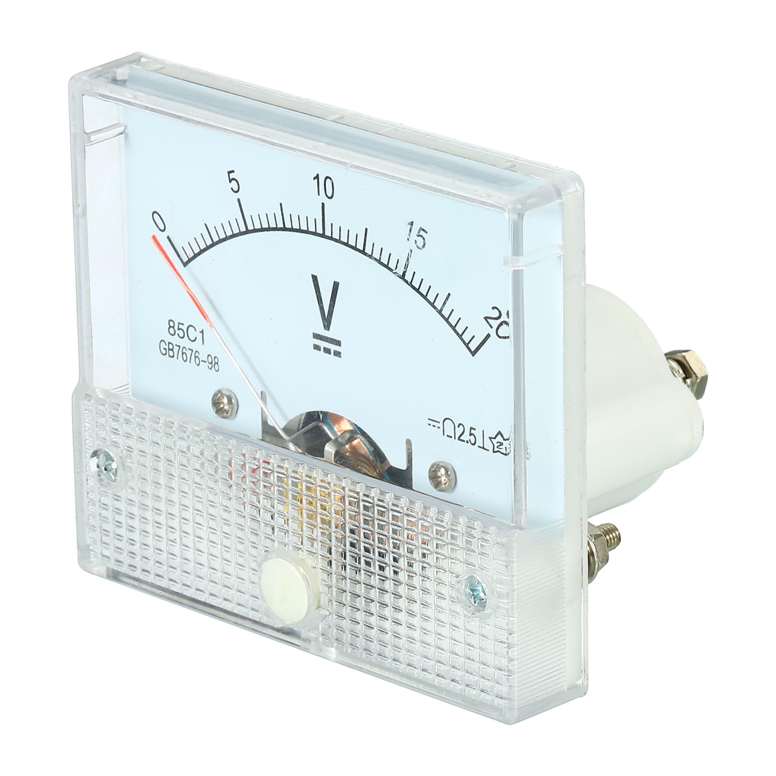 YOKIVE Analoges Panel Voltmeter 85C1-V DC 0-20V Volt Messgerät Messgerät Ideal für Schaltung Testen Messung Ausrüstung (Weiß Rechteck) von YOKIVE