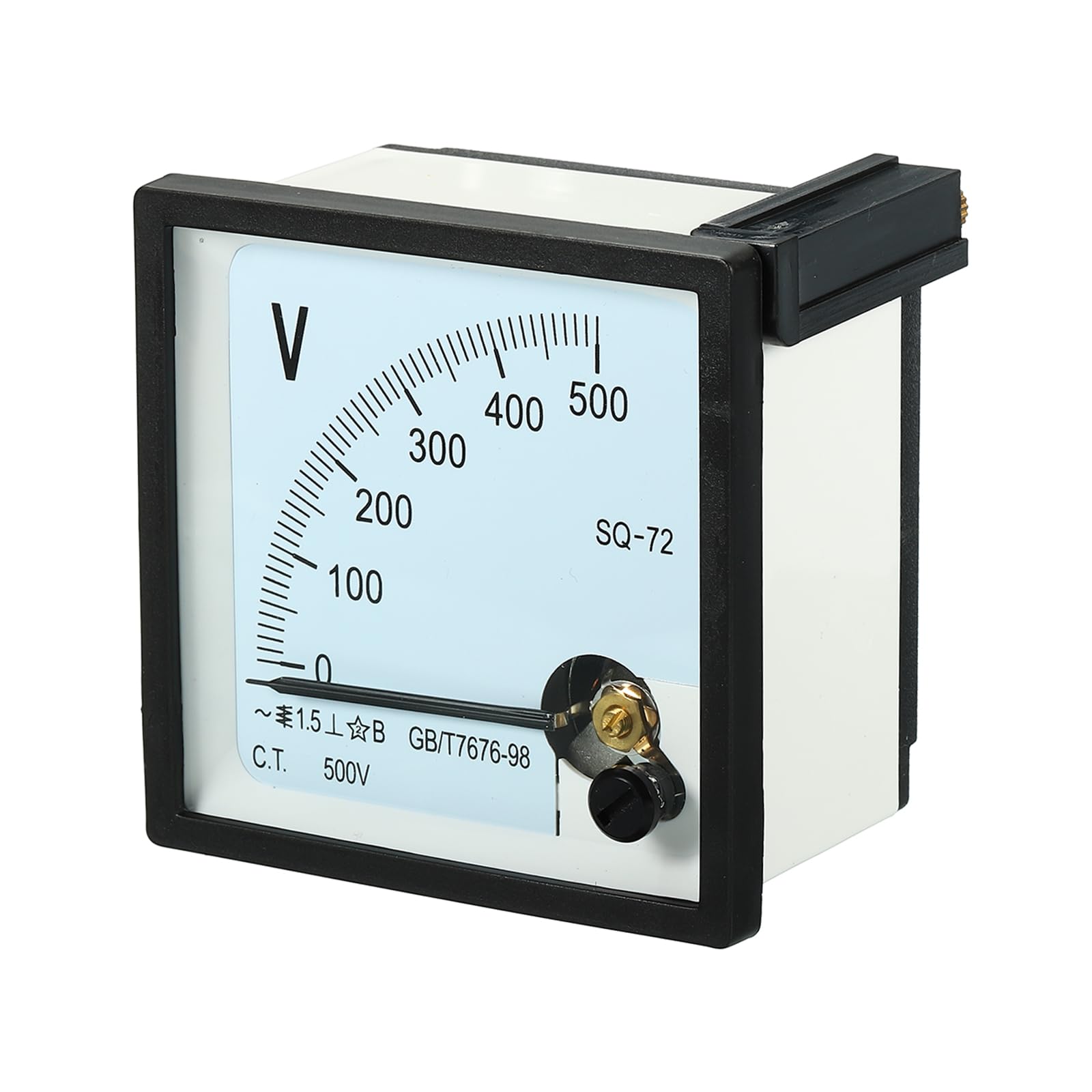 YOKIVE Analoges Panel Voltmeter SQ72 AC0-500V Volt Messgerät Messgerät Ideal für Schaltungs Tests Messung Ausrüstung (Weiß Klar Schwarz Quadratisch) von YOKIVE