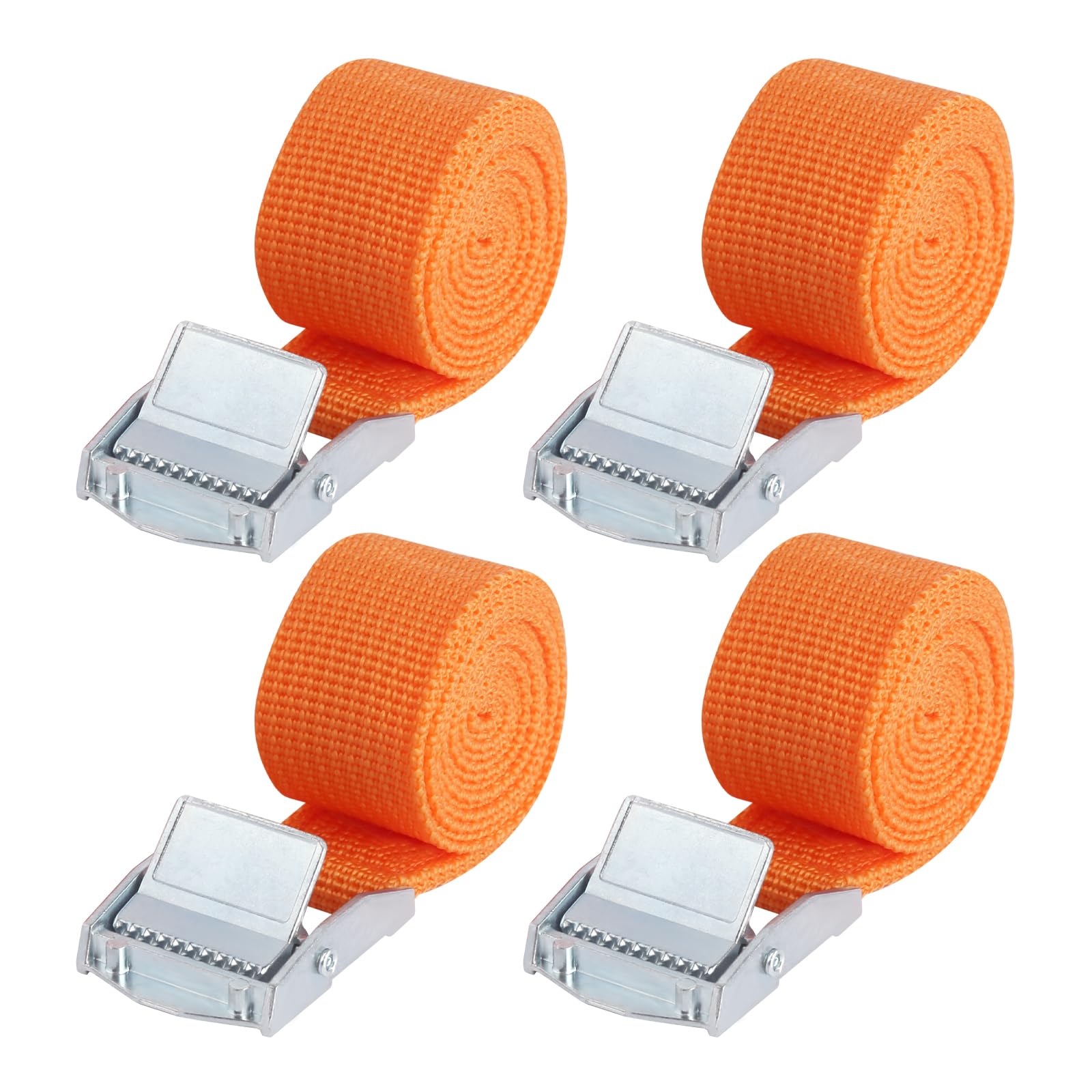 4 Stück Orange Polyester Spanngurte Kurz, Spanngurte 1m*2.5cm, Verstellbare Zurrgurt mit Zinklegierungsclips, Zurrgurte für Fahrrad, Trolley, Autogurte (4pcs, 1m) von YONGQING