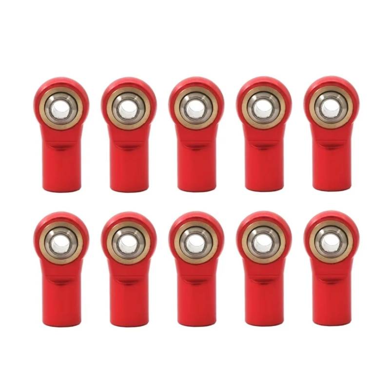 YONMFRDS RC Autoteile Für Axial Für SCX10 D90 D110 Für Tamiya CC01 Für Racing 1/10 10 Pcs Metall M4 20mm Pleuel Spurstange Ende Kugelgelenk RC Auto(Red) von YONMFRDS