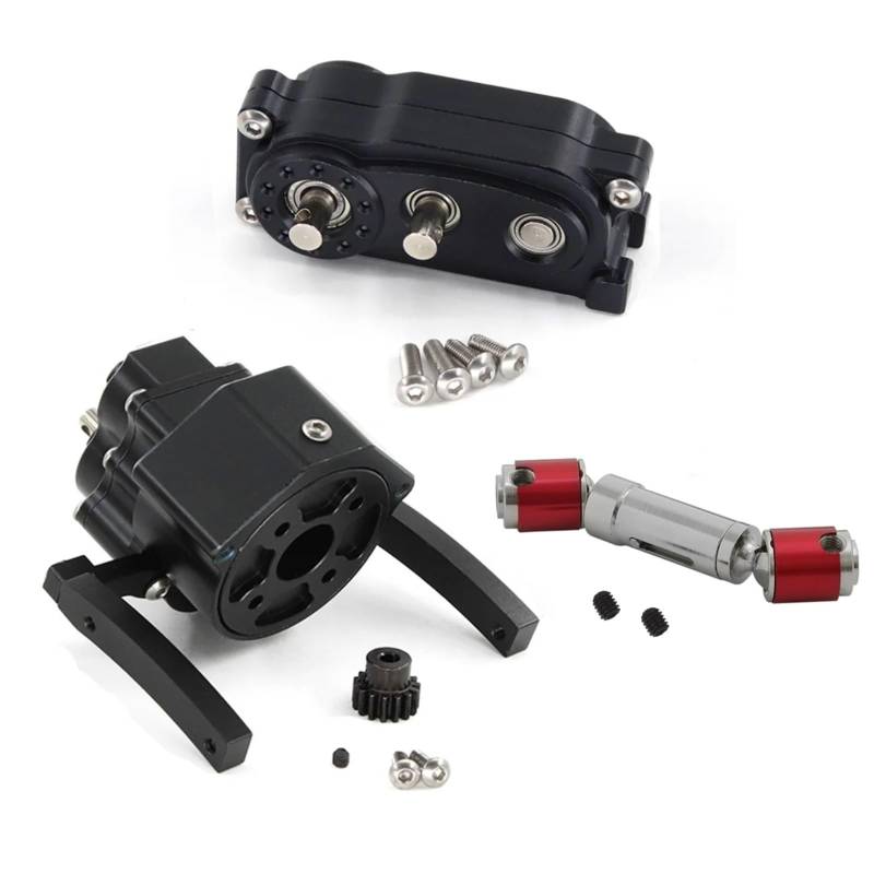 YONMFRDS RC Autoteile Für Axial Für SCX10 Für SCX10 II 1/10 Front Motor Übertragung Präfixal Getriebe Verteilergetriebe RC Crawler Auto Upgrade Teile Zubehör(Black) von YONMFRDS