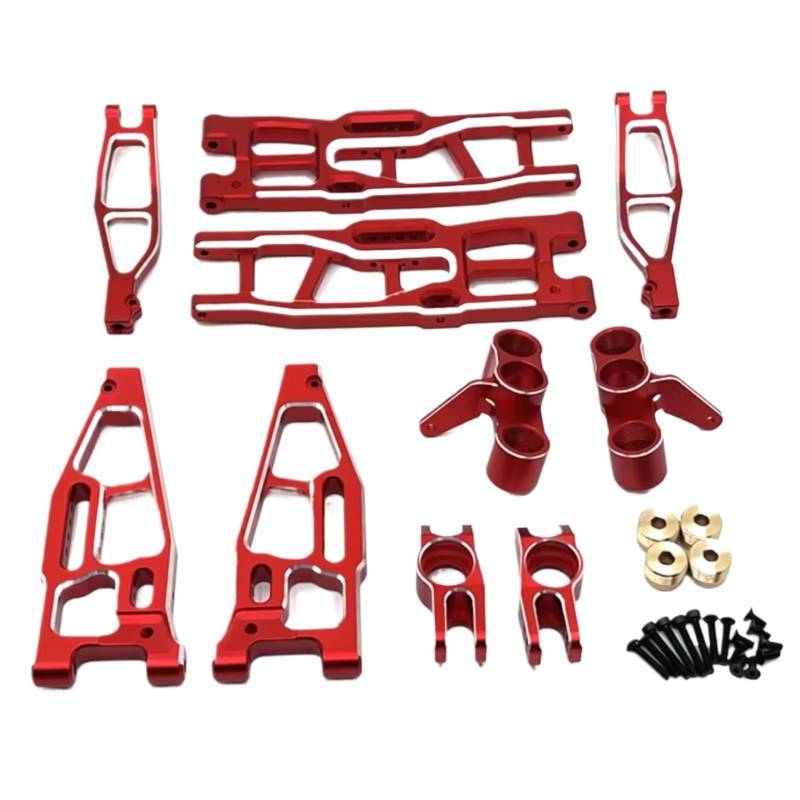 YONMFRDS RC Autoteile Für FS Für Racing Für Tank Für Atom Sharks Leopard Für Focus 6S 1/8 Metall Vorder- Und Hinterradaufhängung Lenkblock RC Auto Upgrade Teile(Red) von YONMFRDS