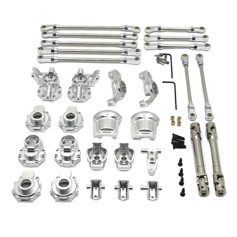 YONMFRDS RC Autoteile Für HB Für Toys R1001 R1002 R1003 1/10 Portal Achse Getriebe Gehäuse Diff Abdeckung Achse Montieren Antriebswelle Link Kit RC Auto Upgrade Teile(Silver) von YONMFRDS