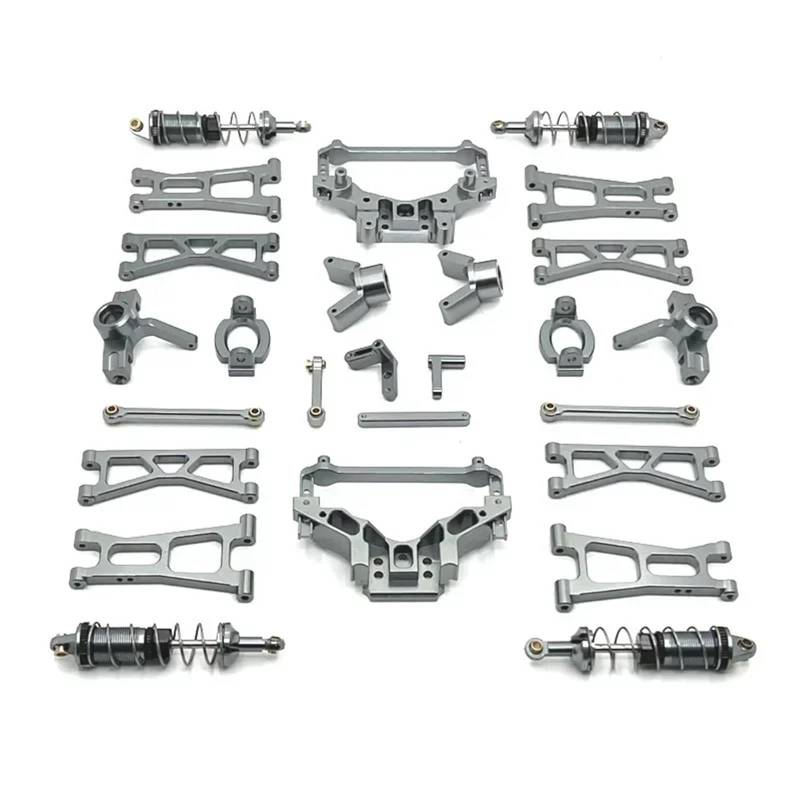 YONMFRDS RC Autoteile Für HS 1/14 14321 14322 14331 14332 14421 14422 14431 14432 C8802 Für YDJ-D879 Stoßdämpfer Schwingarme Lenkbecher RC Autoteile Metall Upgrade Zubehör(Gray) von YONMFRDS