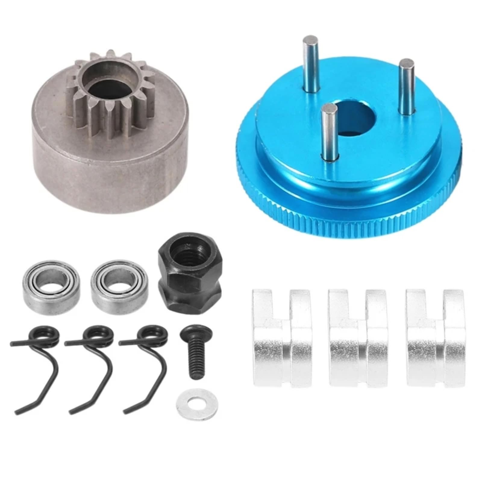 YONMFRDS RC Autoteile Für HSP 1/8 Für Nitro Metall 14T Getriebe Schwungrad Montage RC Auto Lager Kupplung Glocke Schuhe Mutter Quellen Teile Geändert Zubehör(Blue) von YONMFRDS