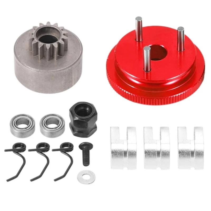 YONMFRDS RC Autoteile Für HSP 1/8 Für Nitro Metall 14T Getriebe Schwungrad Montage RC Auto Lager Kupplung Glocke Schuhe Mutter Quellen Teile Geändert Zubehör(Red) von YONMFRDS