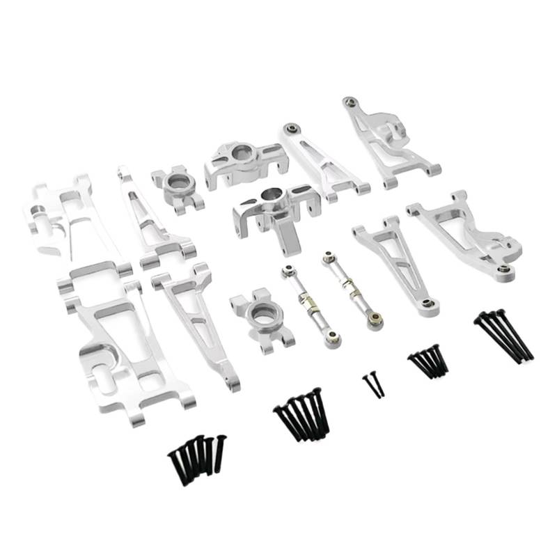 YONMFRDS RC Autoteile Für Hyper Go Für MJX 14209 14210 H14BM 1/14 Upgrade Rc Auto Fernbedienung Auto Teile Metall Upgrade Gefährdete Teile Set Zubehör(Silver) von YONMFRDS