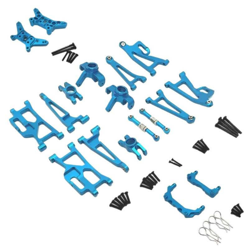 YONMFRDS RC Autoteile Für MJX 14209 14210 1/14 Metall-Lenkbecher Oben Und Unten Für Schwingarm-Set Stoßdämpferhalterung Karosseriepfosten RC-Auto-Upgrade-Teile Zubehör(Blue) von YONMFRDS