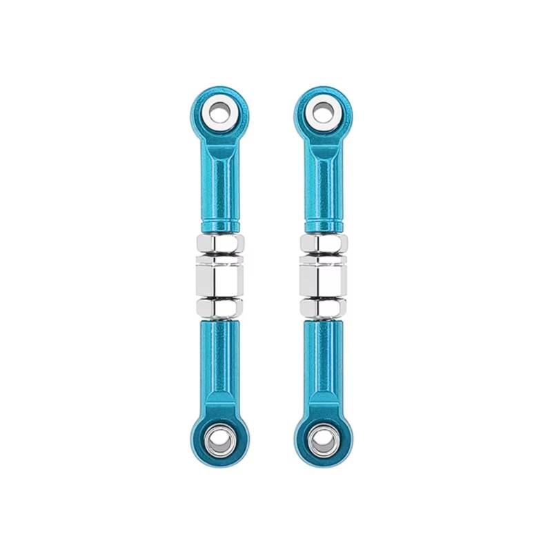 YONMFRDS RC Autoteile Für MJX Für H16 16207 16208 16209 16210 1/16 2 Stücke Metall Front Steering Rod Lenkung Links RC Auto Upgrades Teile Zubehör(Blue) von YONMFRDS