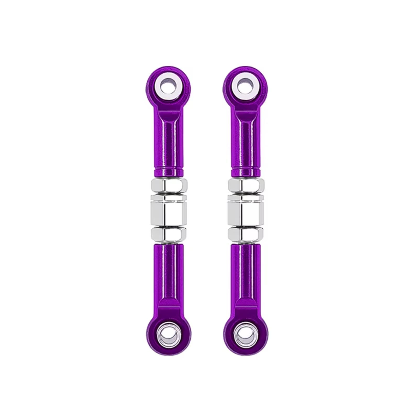 YONMFRDS RC Autoteile Für MJX Für H16 16207 16208 16209 16210 1/16 2 Stücke Metall Front Steering Rod Lenkung Links RC Auto Upgrades Teile Zubehör(Purple) von YONMFRDS