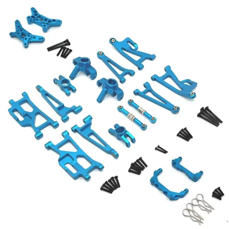 YONMFRDS RC Autoteile Für MJX Für Hyper GO Für 14210 14209 1/14 RC LKW Verbessert Teile Metall Aluminium Legierung Schockturm Für Schwung Armslenker Lenkbecher(Blue) von YONMFRDS