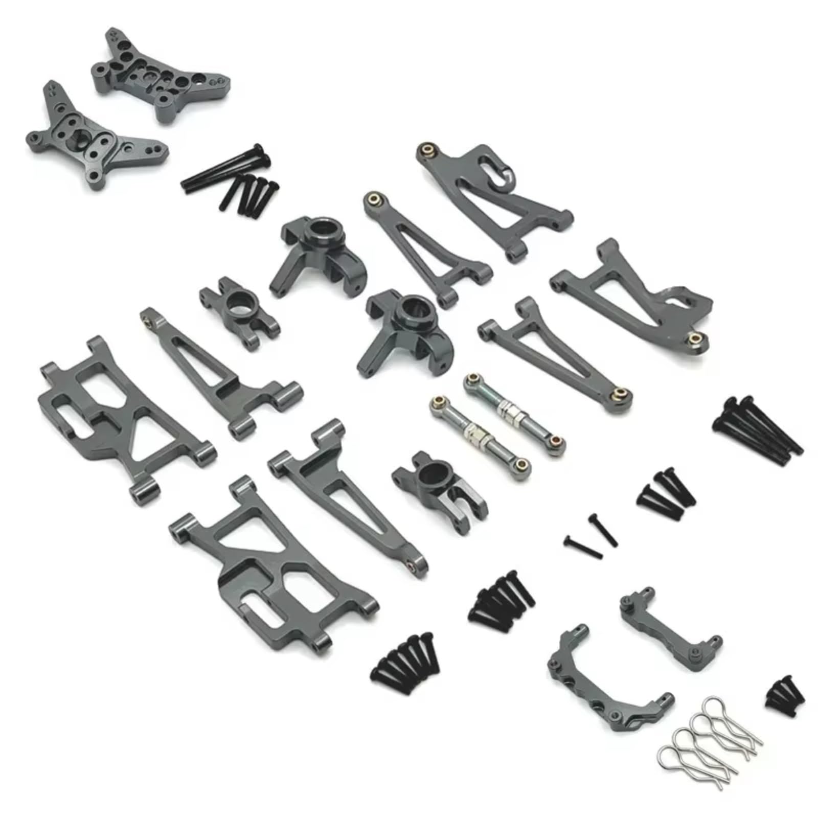 YONMFRDS RC Autoteile Für MJX Für Hyper GO Für 14210 14209 1/14 RC LKW Verbessert Teile Metall Aluminium Legierung Schockturm Für Schwung Armslenker Lenkbecher(Gray) von YONMFRDS