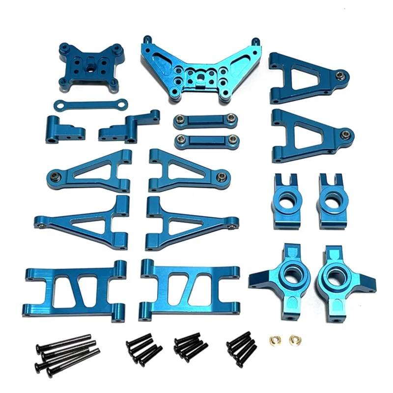 YONMFRDS RC Autoteile Für MJX Für Hyper Go 1/14 14301 14302 14301 RC Auto Metall Seering Montage Lenkung Block Hinten Naben Upgrades Teile Zubehör(Blue) von YONMFRDS