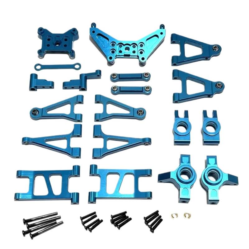 YONMFRDS RC Autoteile Für MJX Für Hyper Go 14301 14302 14301 1/14 RC Auto Metall Seering Montage Lenkung Block Hinten Naben Etc Upgrades Teile Zubehör(Blue) von YONMFRDS