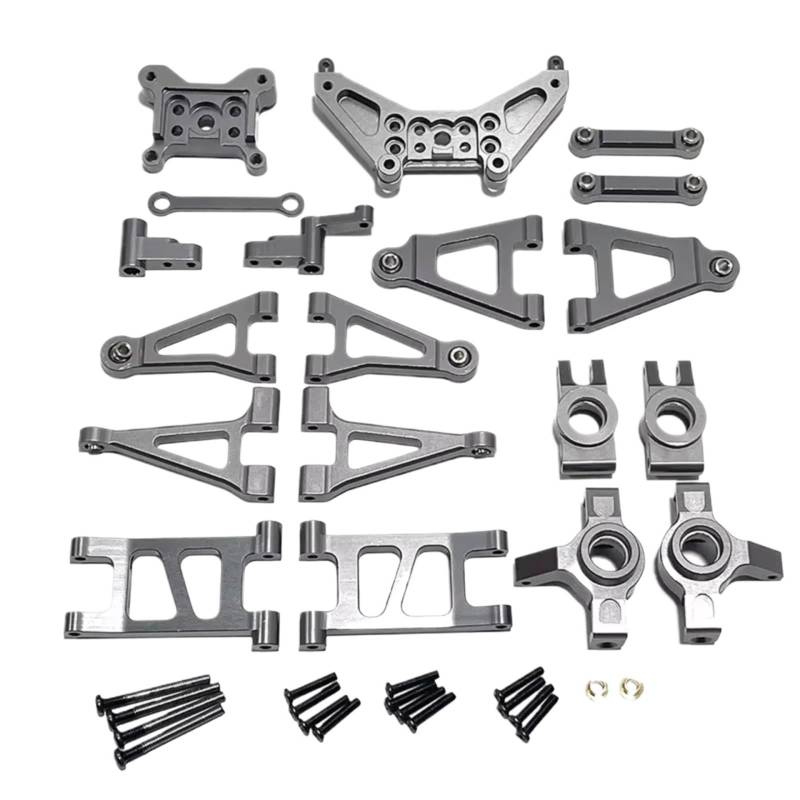 YONMFRDS RC Autoteile Für MJX Für Hyper Go 14301 14302 14301 1/14 RC Auto Metall Seering Montage Lenkung Block Hinten Naben Etc Upgrades Teile Zubehör(Titanium) von YONMFRDS