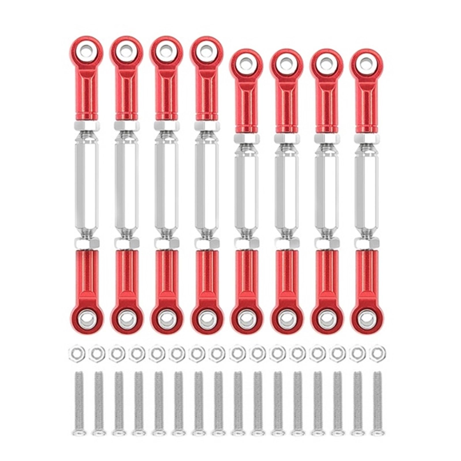 YONMFRDS RC Autoteile Für MN D90 Für MN91 MN96 MN98 MN99S 1/12 Für WPL C14 C24 1/16 Metallchassis Verbindungsstange Zugstange Spurstange RC Auto-Upgrades Teile Zubehör(Red) von YONMFRDS