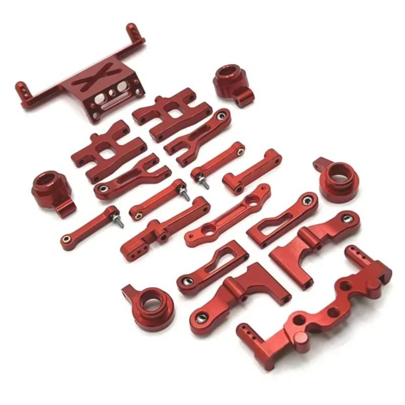 YONMFRDS RC Autoteile Für MN Für MN38 1/16 Metall Upgrade Für Schwingarm Lenkbecher Gefährdete Teile Set Für RC Auto Upgrade Teile Zubehör Ersatz(Red) von YONMFRDS