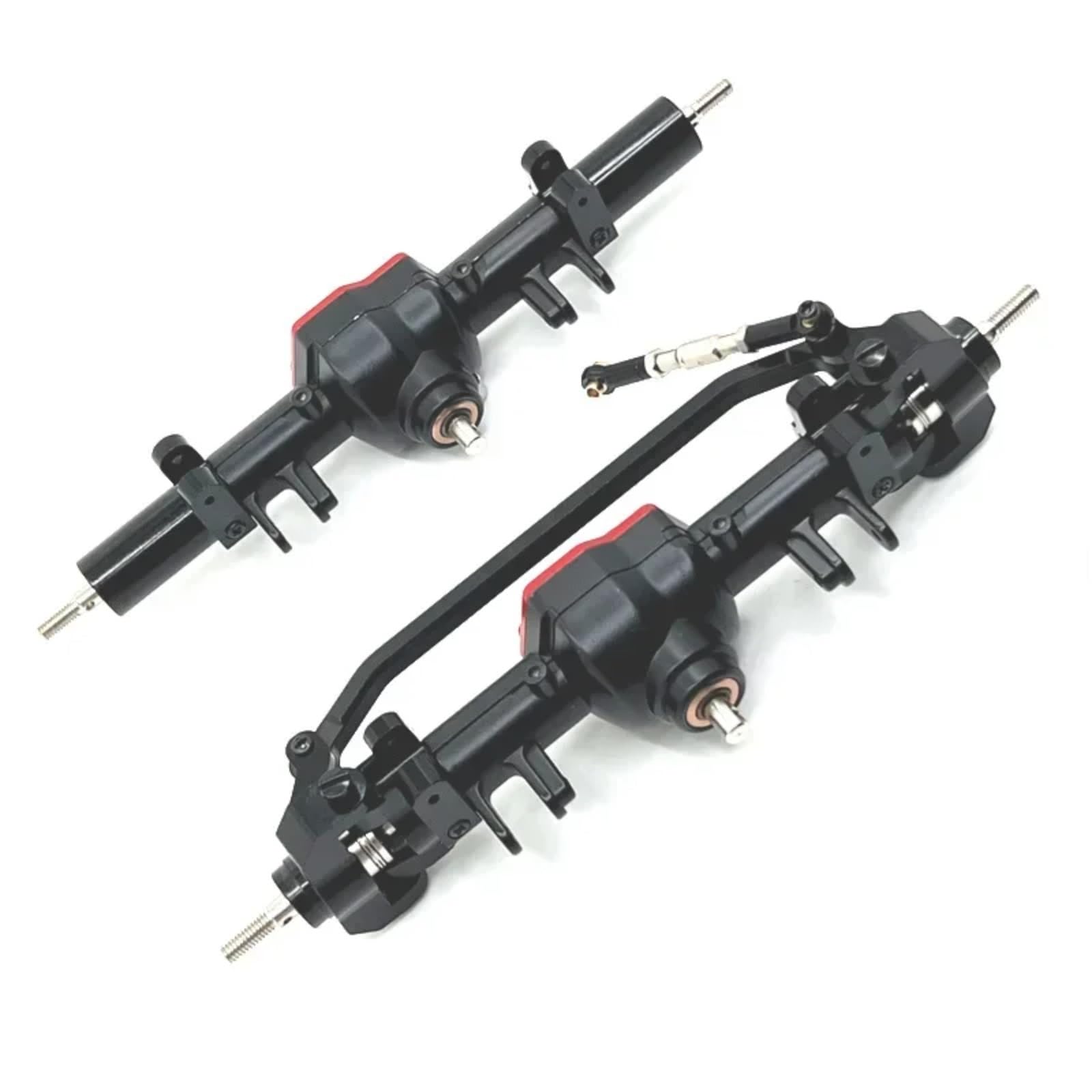 YONMFRDS RC Autoteile Für MN128 MN86 MN86S MN86K MN86KS 1/12 Metall Vordere Und Hintere Differential Achse Komplette Set RC Crawler Auto Upgrade Teile(Black,1 Set (2pcs)) von YONMFRDS