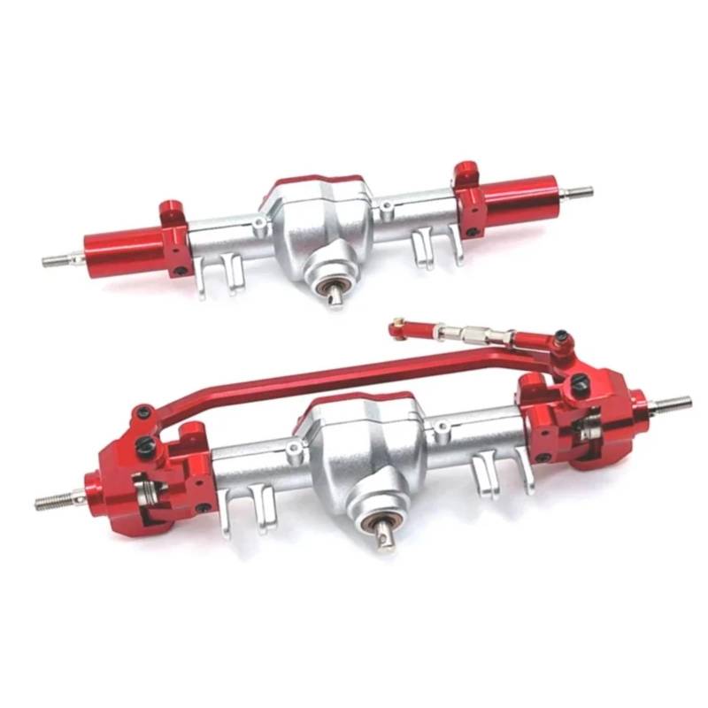 YONMFRDS RC Autoteile Für MN128 MN86 MN86S MN86K MN86KS 1/12 Metall Vordere Und Hintere Differential Achse Komplette Set RC Crawler Auto Upgrade Teile(Silver Red,1 Set (2pcs)) von YONMFRDS