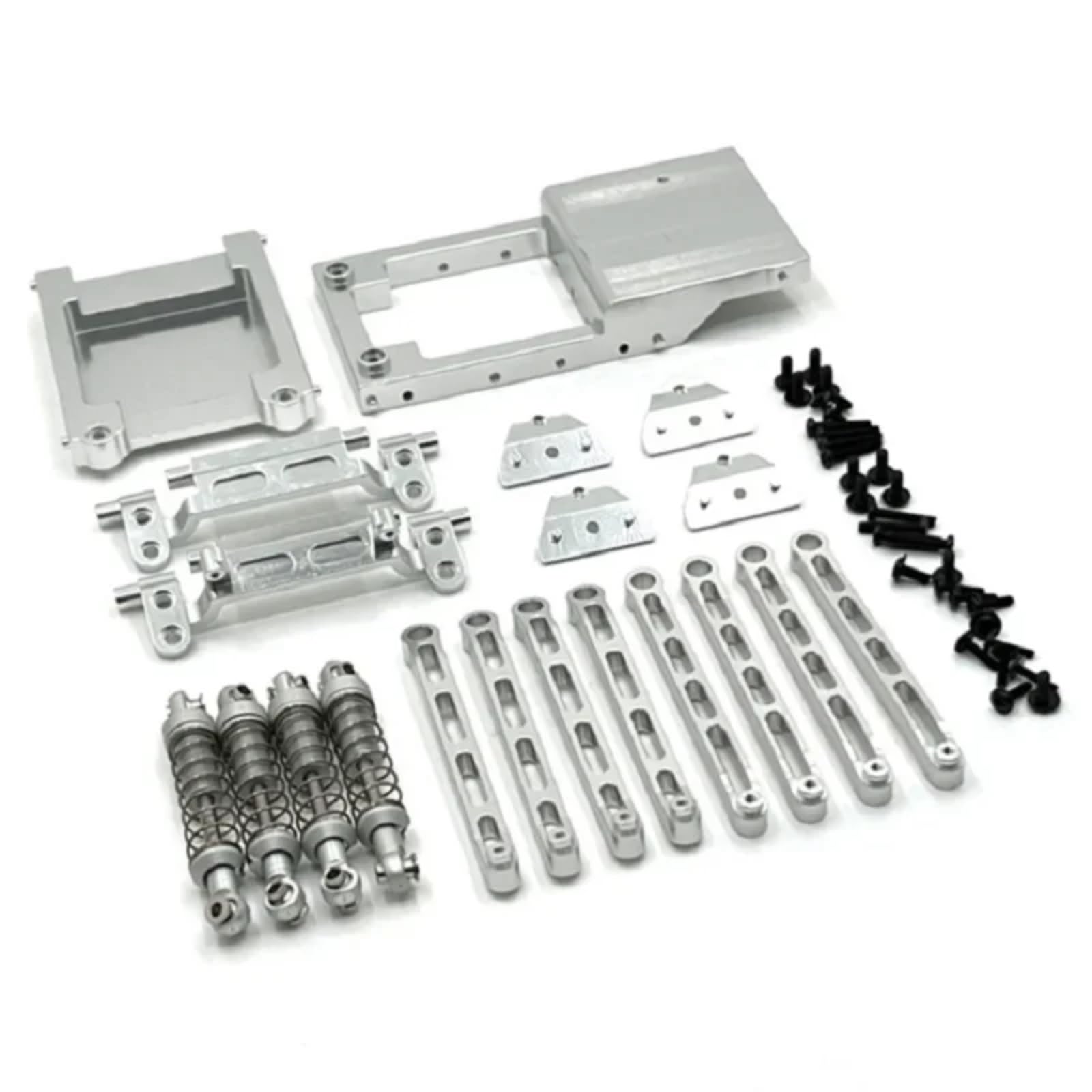 YONMFRDS RC Autoteile Für MN78 Für MN168 1/12 Metall Stoßdämpfer Link Stange Servo Halterung Strahl Schock Turm RC Auto Upgrades Teile Geändert Zubehör(Silver) von YONMFRDS