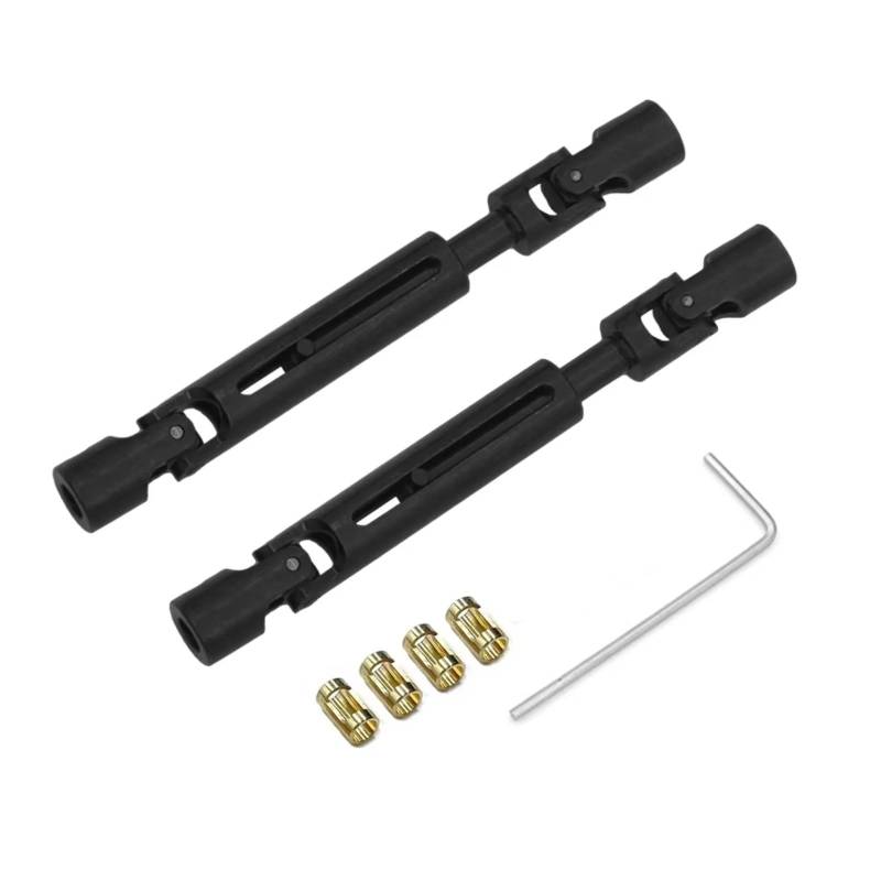 YONMFRDS RC Autoteile Für MN78 Für MN82 LC79 1/12 Metallantriebswelle CVD-Antriebswelle Mit 3 Mm Bis 4 Mm Wellenhülse RC-Auto-Upgrade-Teile Zubehör(Black) von YONMFRDS