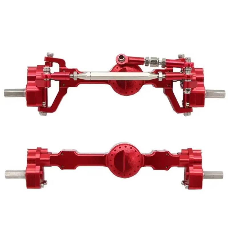 YONMFRDS RC Autoteile Für MN99S Für MN D90 1/12 CNC Metall Vorne Und Hinten Portal Achse Set RC Auto Upgrade Teile Zubehör Ersatz Teile(Red) von YONMFRDS