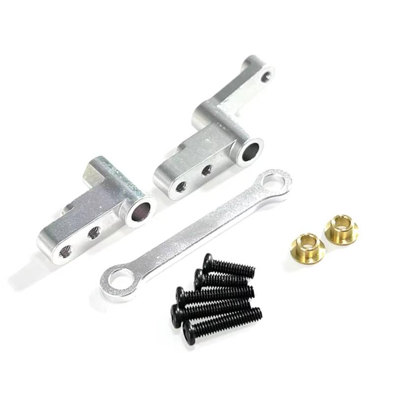 YONMFRDS RC Autoteile Für Mjx Für Hyper Go 1/14 14301 14302 Fernbedienung Auto Modifizierte Zubehörteile Upgrade Metall Lenkung Gruppe Übertragung Komponenten(Silver) von YONMFRDS