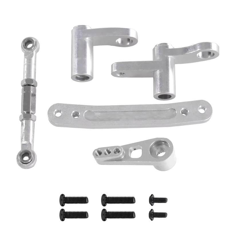 YONMFRDS RC Autoteile Für SCY 16101 16102 16103 16104 16106 16201 1/16 Fernbedienung Auto Teile Metall Verbesserte Lenkung Komponenten Lenkung Stange(Silver) von YONMFRDS