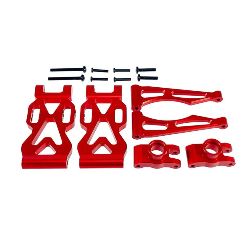 YONMFRDS RC Autoteile Für SCY 16101 16102 Pro 16103 RC Auto Metall Querlenker Rad Für Sitz Hinterachse Für Sitz Upgrade Metall Teile Zubehör(Red) von YONMFRDS