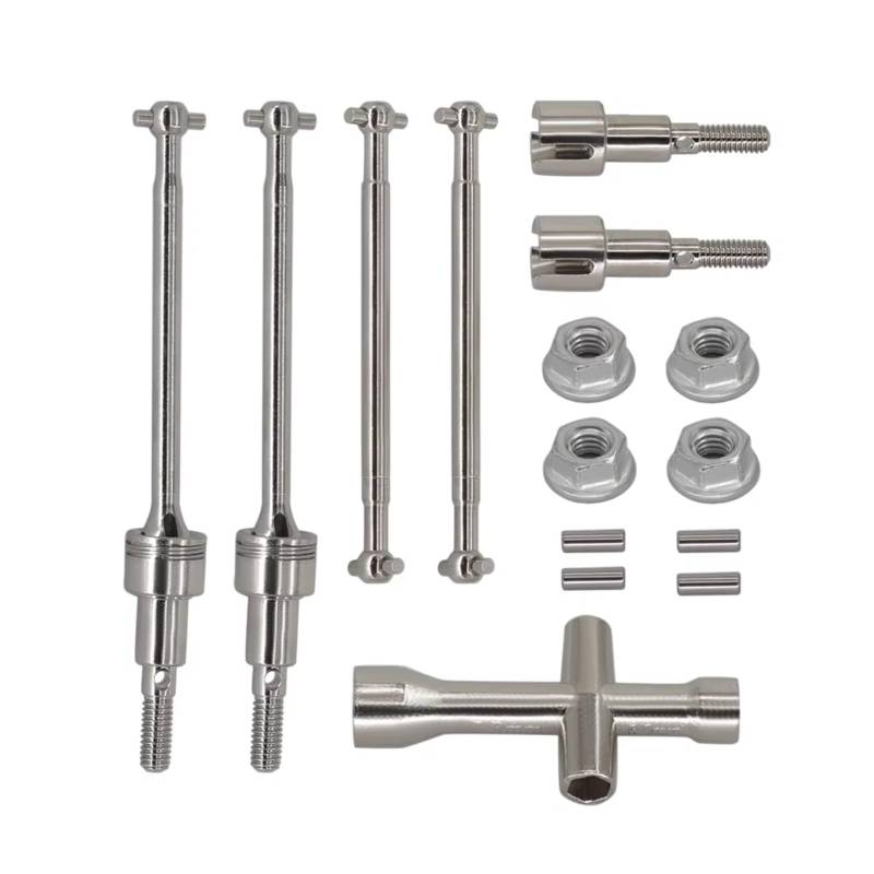 YONMFRDS RC Autoteile Für SCY Bürstenlosen 16101 16102 16103 Pro 1/16 Metall Vorne Hinten Antriebswelle CVD Dogbone Kits Set Antriebswelle RC Teile(Front Rear Set) von YONMFRDS