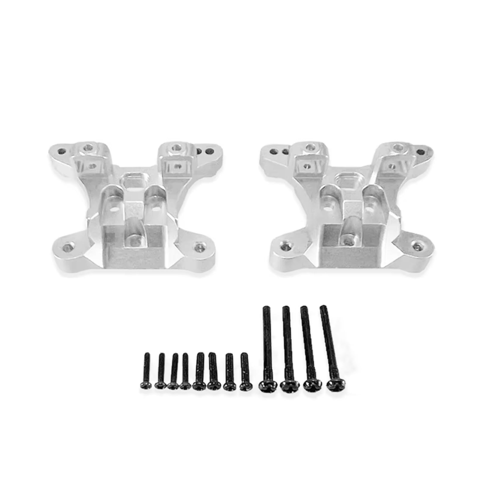 YONMFRDS RC Autoteile Für SCY Für 16101 16102 16103 16106 16201 16101PRO 16102PRO 16103PRO 16106PRO 1/16 RC Auto Verbesserte Metallbeschläge Vorne Und Hinten Stoßdämpfer Halterungen(Silver) von YONMFRDS