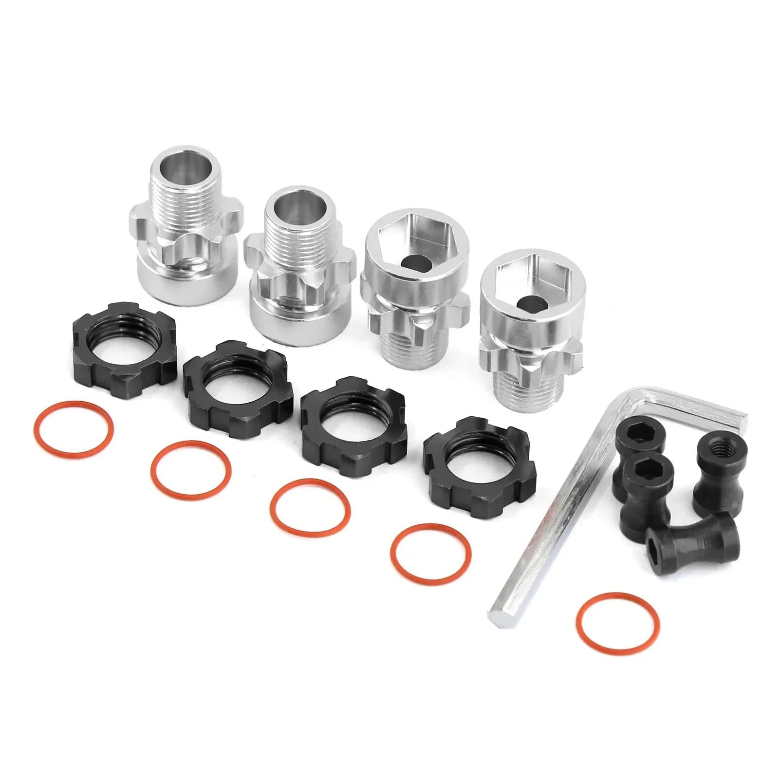 YONMFRDS RC Autoteile Für Traxxas 1/10 Für Slash Für Rustler Für Stampede 2WD 4X4 Metall 12mm Bis 17mm Keil Rad Hex Hub Adapter RC Auto Upgrade Teile(Black) von YONMFRDS